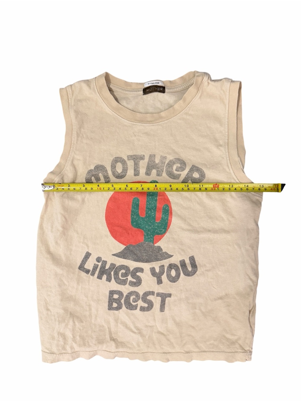 MOTHER The Strong and Silent Tipe Tank Top Cactus- XS- Butter Yellow- MSRP $118 - Picture 3 of 8